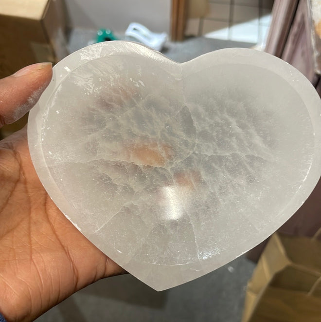 Selenite Heart Bowl 5 inch
