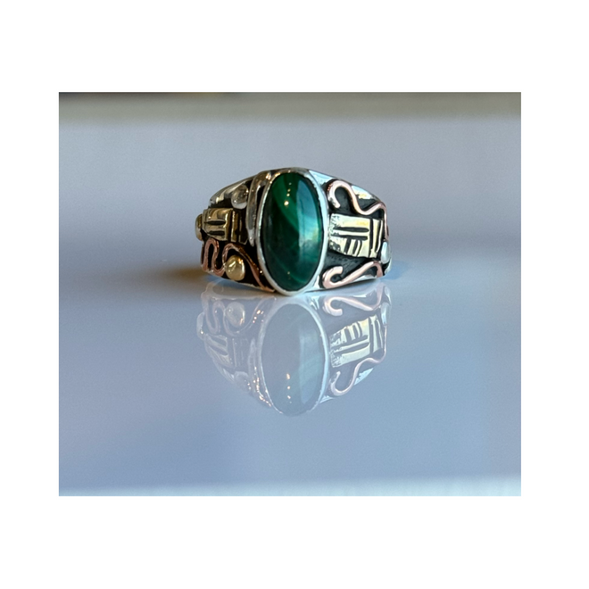 Malachite stone Inlaid Ring