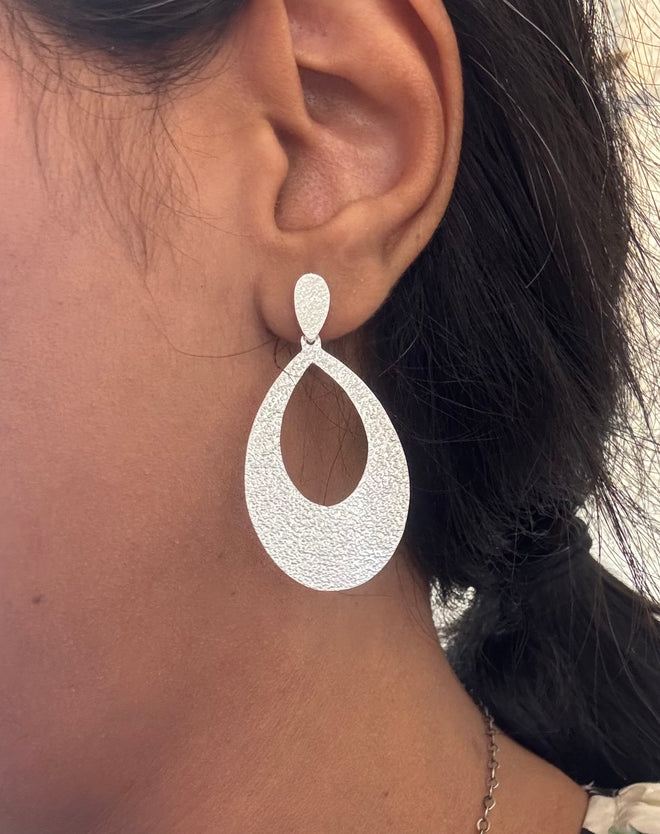 Sterling Silver Pear Post Earrings