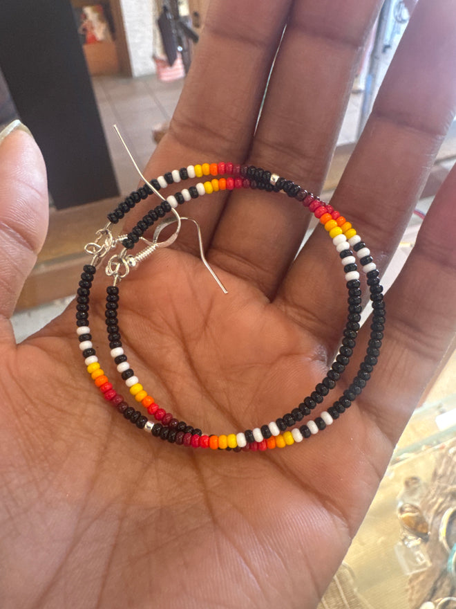 Beaded Hoop Earrings by Henrietta Charlay NM