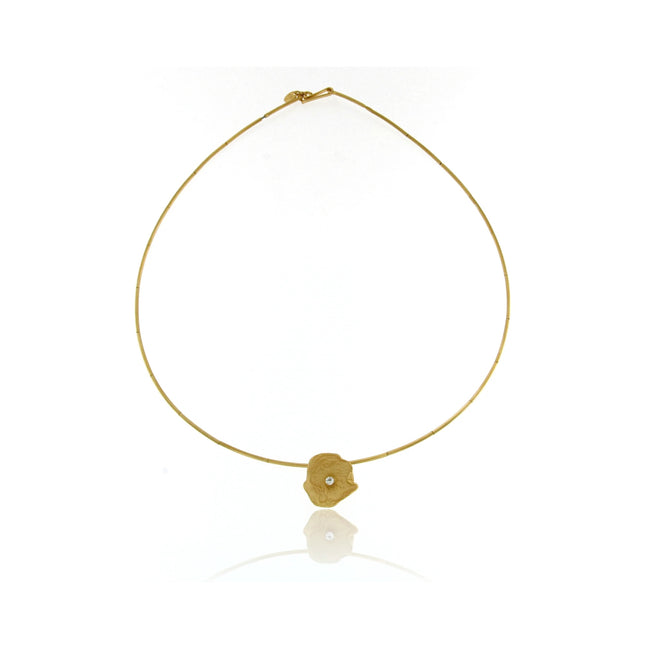 Gold Shell Pendent with CZ