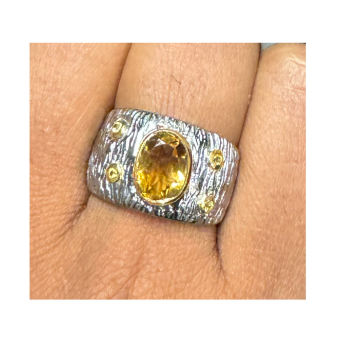 Citrine and Sapphire Ring