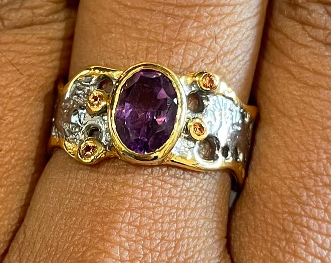 Amethyst & Sapphire Ring