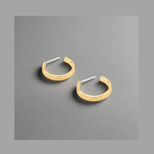 Gold-Filled Textured Hoop Earrings (5/8″) — Sterling Posts
