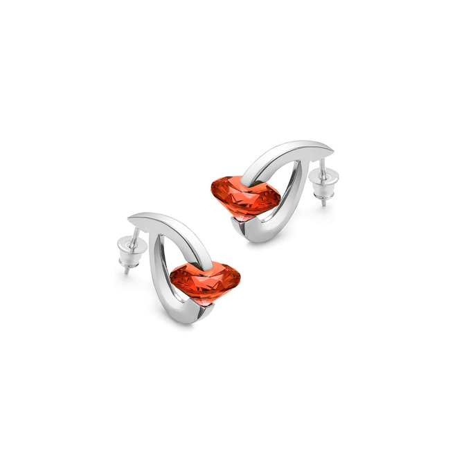Red with Orange hues Crystal Earrings