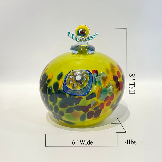 Molten Glass Yellow Vase