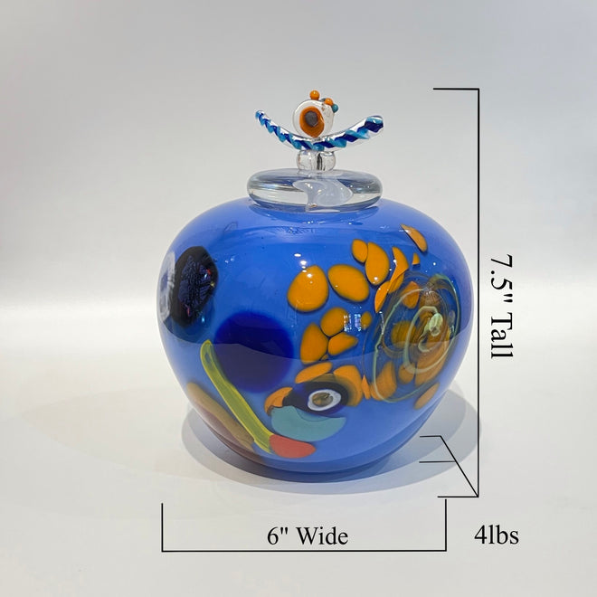 748 Blue Blown Glass Vase