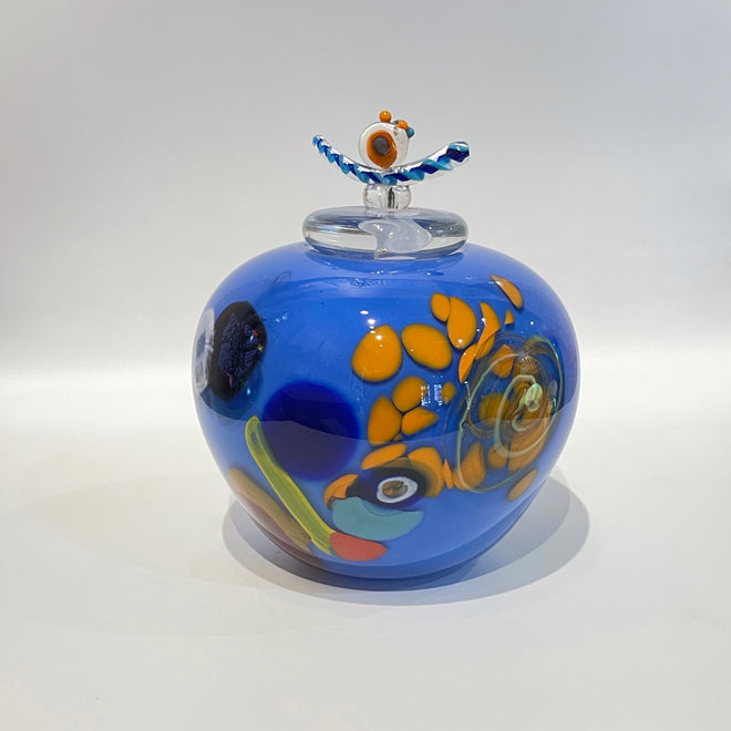 748 Blue Blown Glass Vase