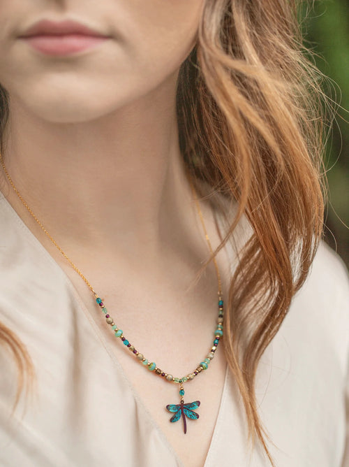Dragonfly Dreams Beaded Necklace