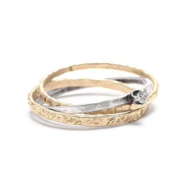 Sterling and 14kt gold filled intertwined ring