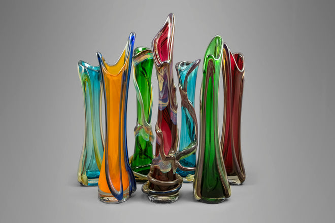 Swirl Drape Glass Vase