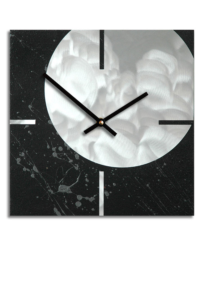Black & Silver Square clock