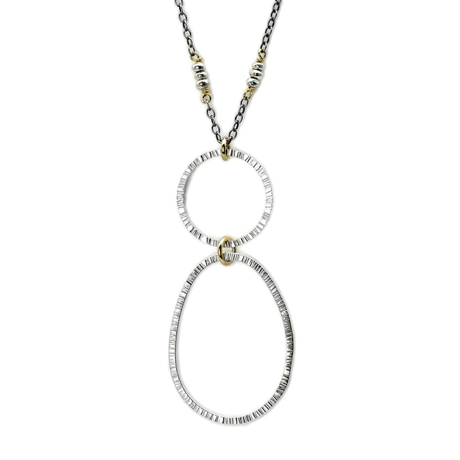 Textured Circle & Oval Necklace