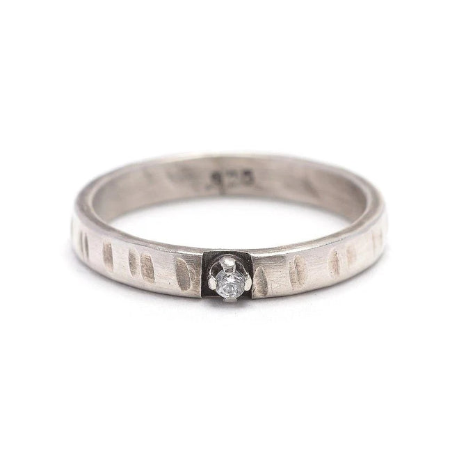 Ring band with 2mm CZ