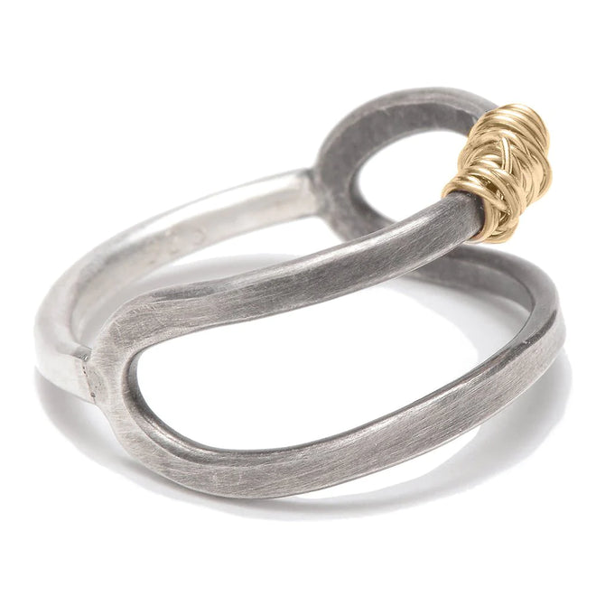 Sterling Silver Oval Gold Filled Wrap Ring