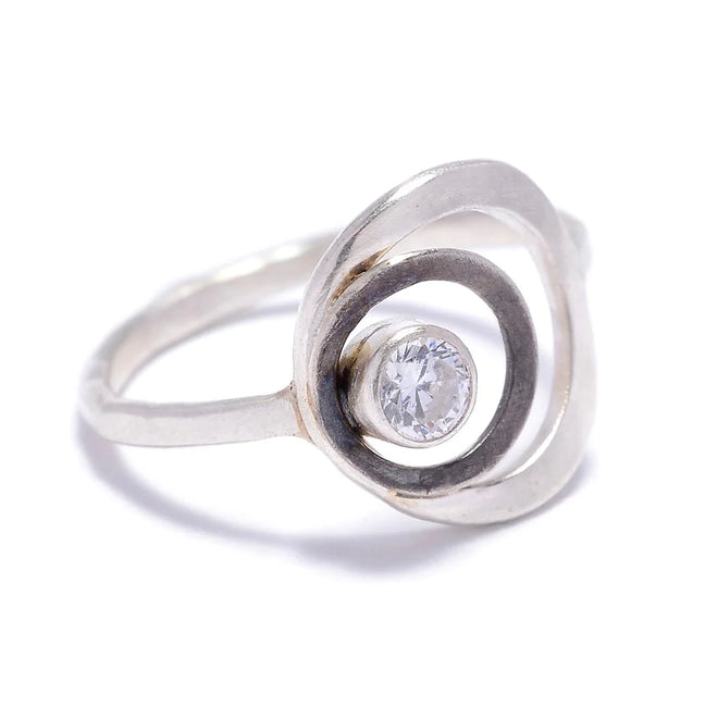 Double Circle with 4mm CZ Ring