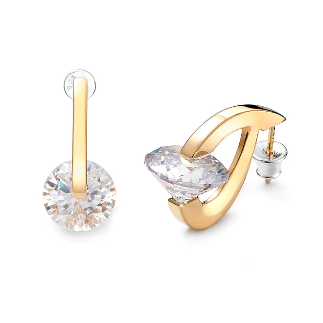 Crystal Earrings - Sterling Silver & Gold Plated