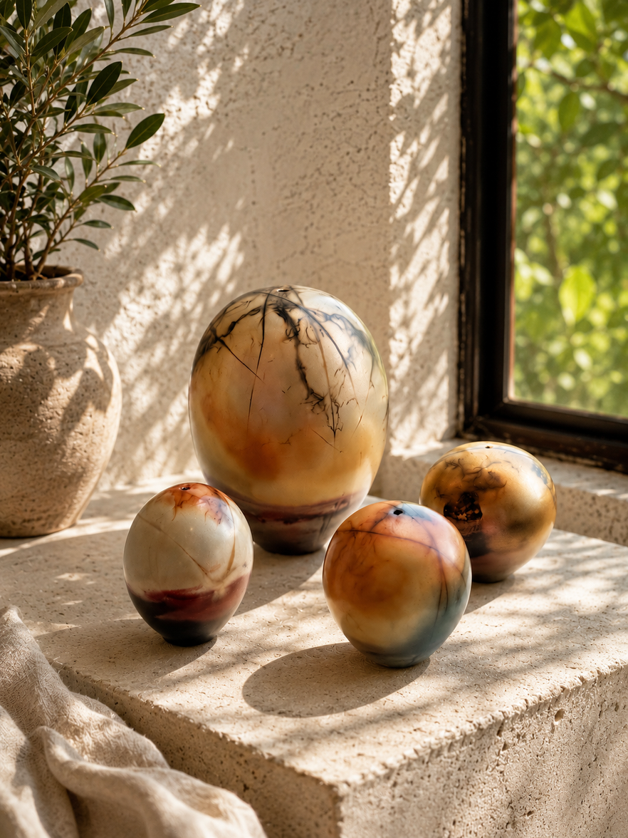 Ceramic Orbs Inspired by Traditional Seed Pots