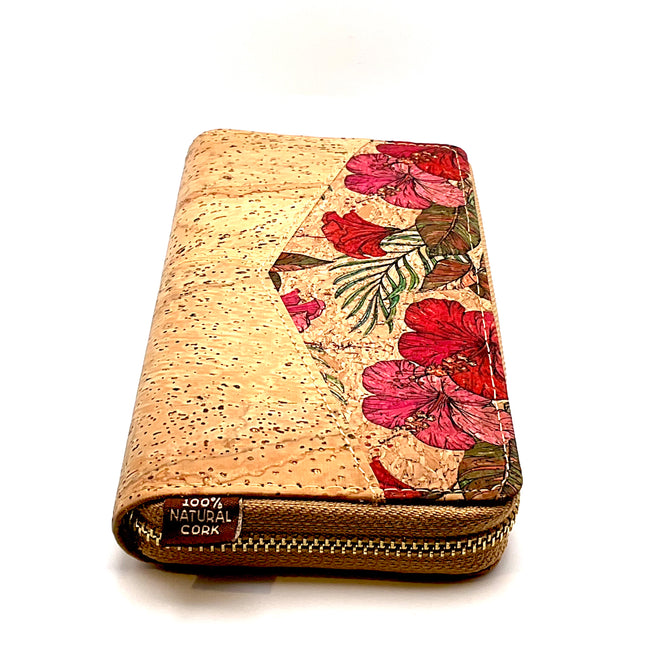Natural Cork Women Large Zipper Wallet