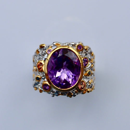Oval Cut Amethyst and Sapphires