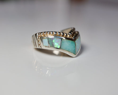 Amazonite & Opal Inlay Ring