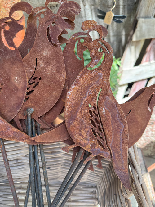 Large Metal Quail made in Sedona