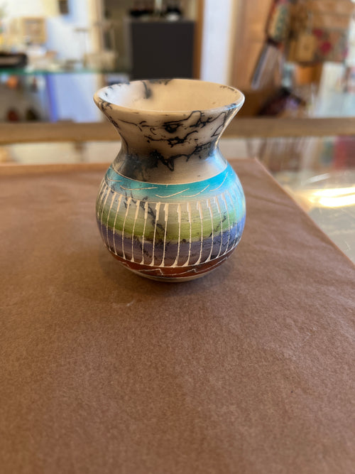 Nicolyn Lee Horsehair Pottery – Ceramic Multicolor Vase