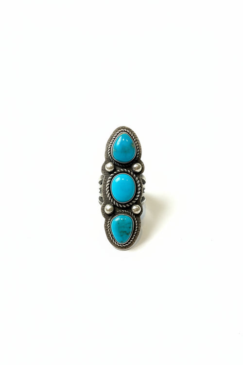 Sterling Silver Turquoise Ring by C Noble (Vintage)
