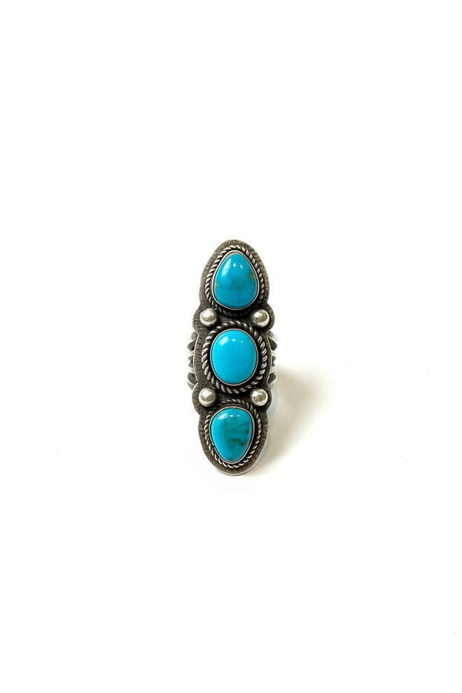 Sterling Silver Turquoise Ring by C Noble (Vintage)