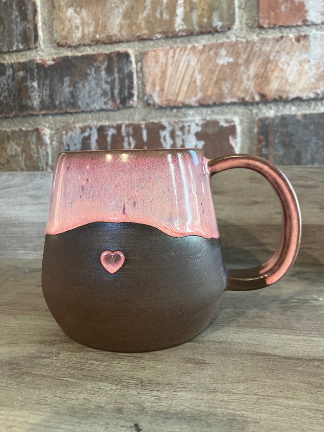 Handmade Mug made in Sedona 4"h x 4"w with Heart Design