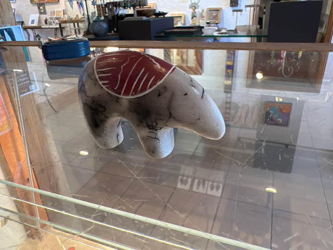 Shana Sam Horsehair Pottery –Rust Colored Bear Statue