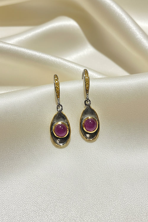 Ruby & Sapphire Earrings
