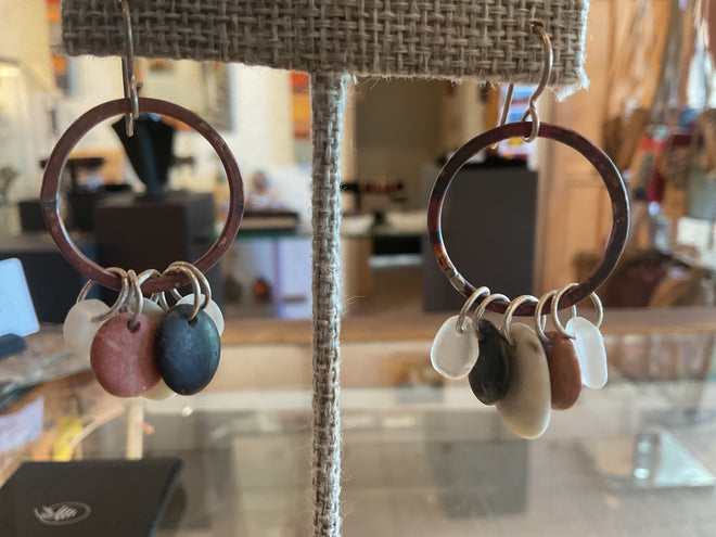 Copper and stones hoops