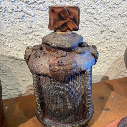 Dragonfly raku pot