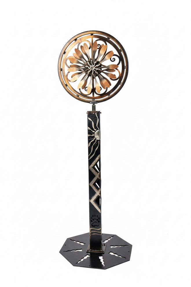 Copper Color Round Ring Head Sculpture