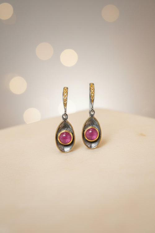 Ruby & Sapphire Earrings