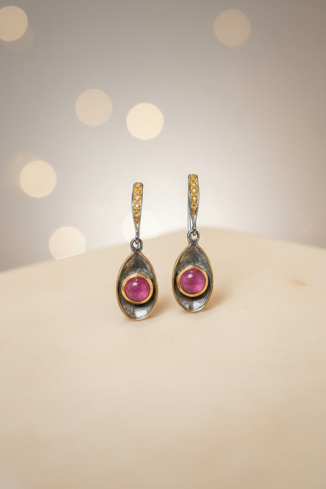Ruby & Sapphire Earrings