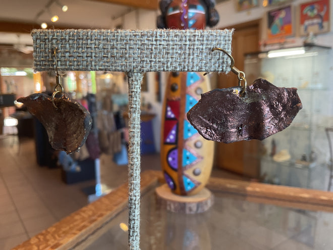 ceramic earrings copper plated