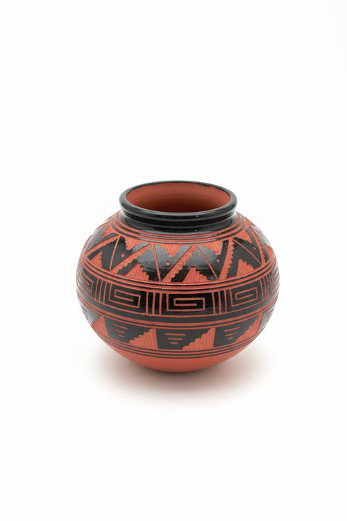 Navajo Ceramic Vase by Michael Davis 4.5"H x 6"W