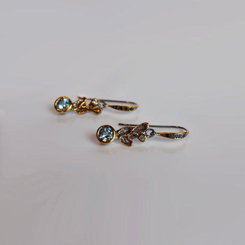 Blue Topaz & Blue Sapphire Earrings