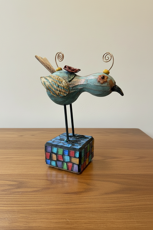 Mosaic Gourd Birds by Julie Hemer
