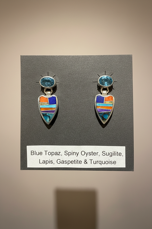 Indian Summer Post Earrings - Navajo Stone Inlaid
