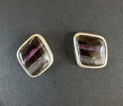 Sterling Silver Sugilite Small Post Stud Earrings