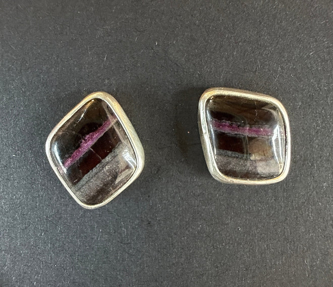 Sterling Silver Sugilite Small Post Stud Earrings