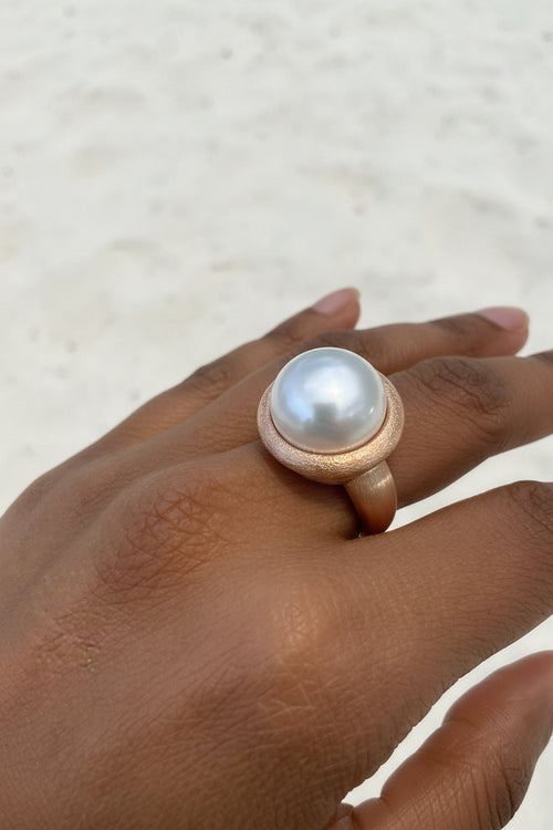 Pearl Sterling Silver Rose Gold Plated Ring