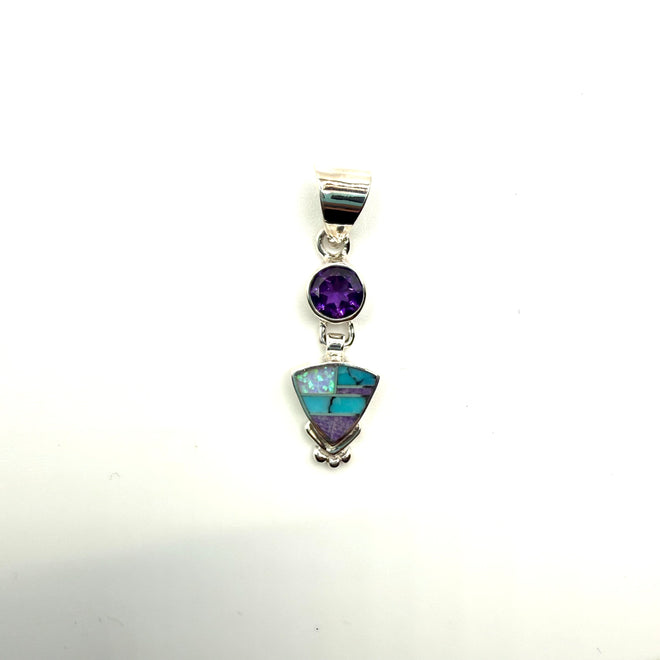 Amethyst, Sugilite, Turquoise & Opal Necklace