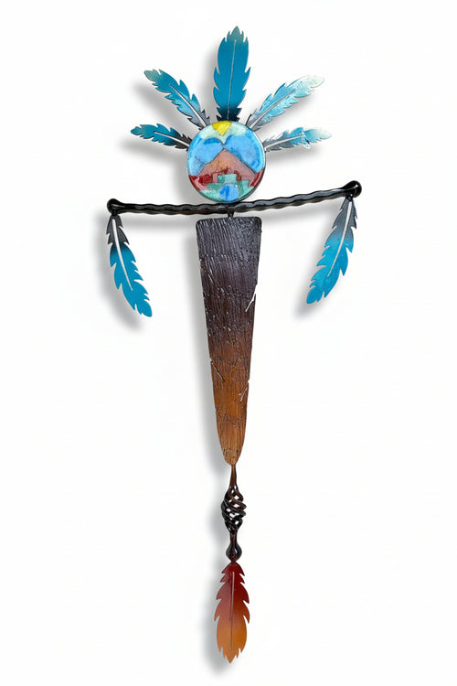 Southwestern Metal & Glass Wall Sculpture – Indoor / Outdoor Ar
