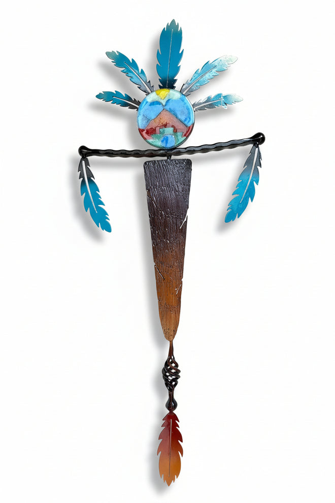 Southwestern Metal & Glass Wall Sculpture – Indoor / Outdoor Ar