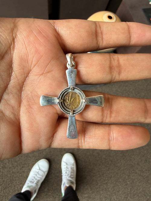 Widow’s mite cross necklace