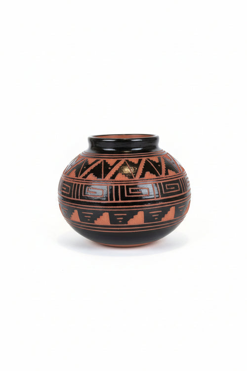 Navajo Ceramic Vase by Michael Davis 4.5"H x 6"W